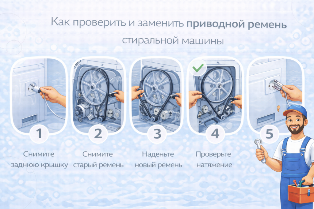 kak-proverit-i-zamenit-privodnoy-remen-stiralnoy-mashiny